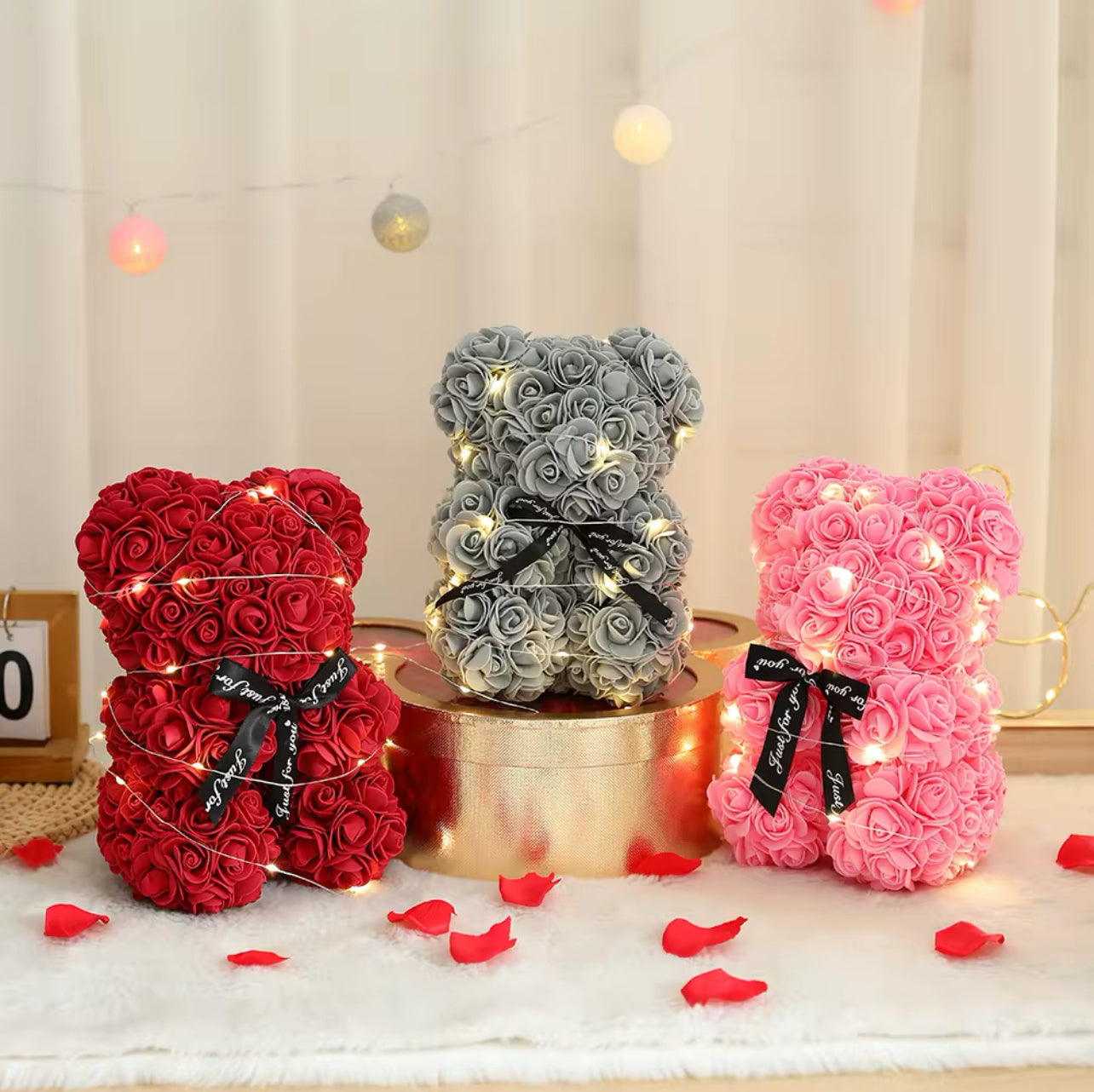 Valentines Day - Rose Flower Bear